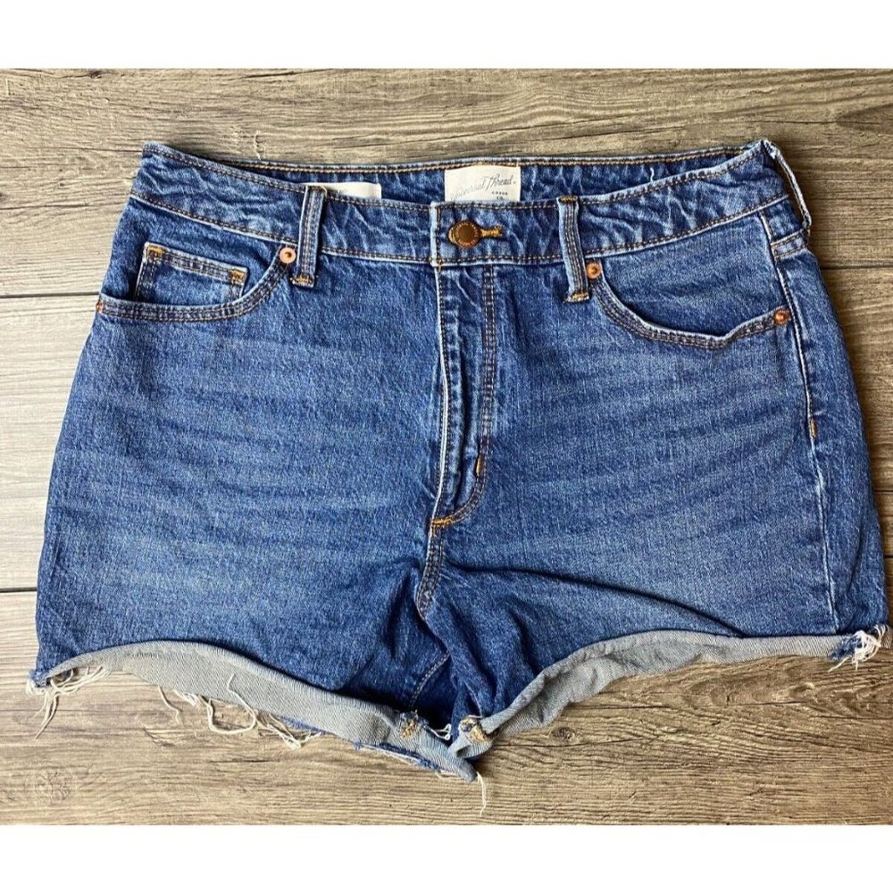 UNIVERSAL THREAD Denim Women's Vintage Midi Jeans Shorts Raw Hem 8/29R